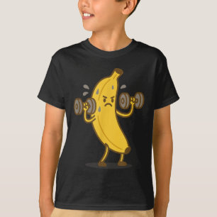 Camiseta Giro Engraçado de Levantamento de Peso de Banana H
