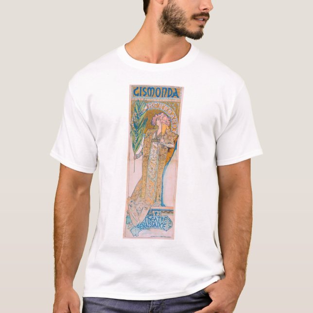 Camiseta Gismonda, Sarah Bernhardt, Mucha (Frente)