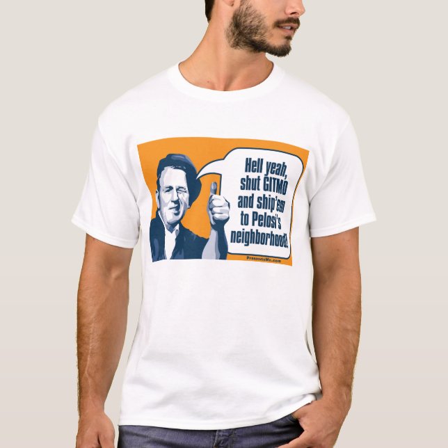 Camiseta Gitmo fechado - trabalhador sarcástico (Frente)