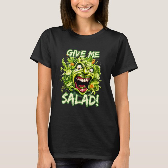 Camiseta Give Me Salad  Lettuce Face Vegetable Vegan (Frente)