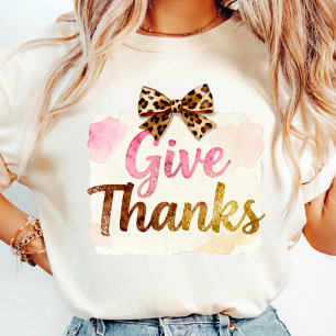 Camiseta Give Thanks   Camisa Coquette Floral de O