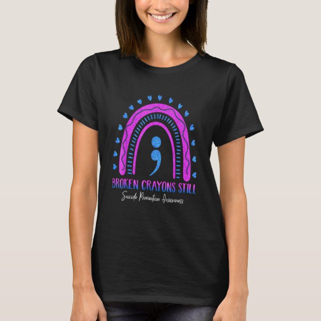 Camiseta Giz Crayons Quebrados Ainda Colorem Conscientizaçã (Frente)