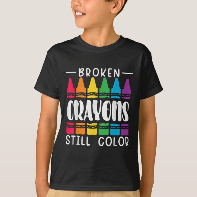 Camiseta Giz Crayons Quebrados Ainda Têm Cor Conscientizaçã (Frente)