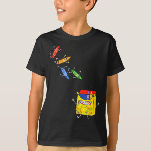 Camiseta Giz de cera saltando para dentro da caixa suprimen