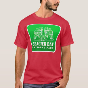 Camiseta Glaciar Bay National Park Retro Bird Crachá Green
