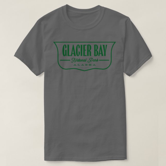 Camiseta Glaciar Bay National Park Shield Green (Frente do Design)