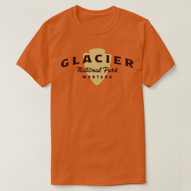 Camiseta Glaciar National Park Archou Texto Castanho (Frente do Design)