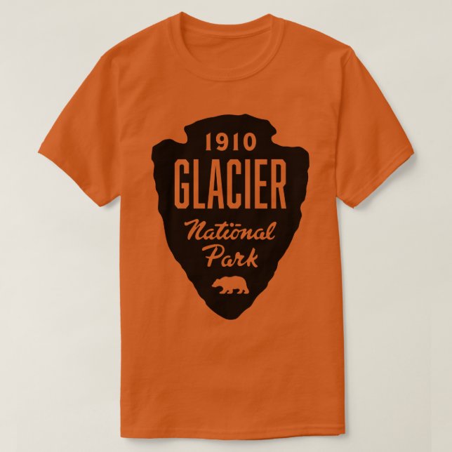 Camiseta Glaciar National Park Bear Arrohead Black (Frente do Design)
