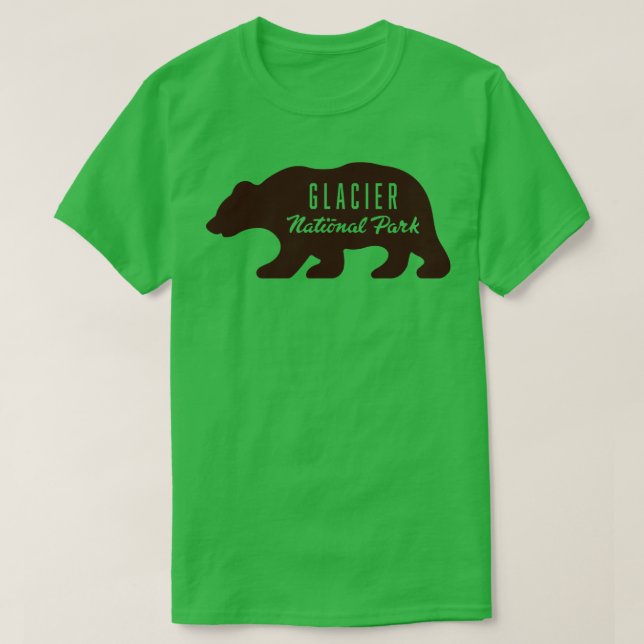 Camiseta Glaciar National Park Bear Brown (Frente do Design)