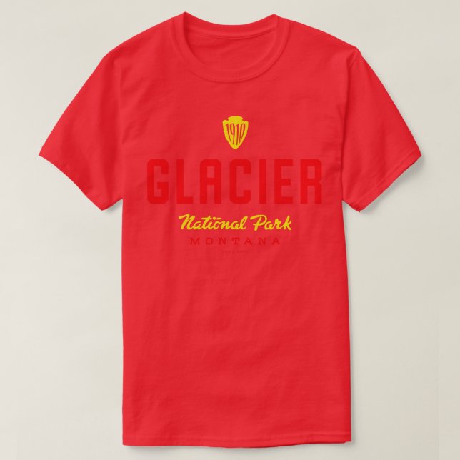 Camiseta Glacier National Park 1910 Arrohead Vintage Trave (Frente do Design)