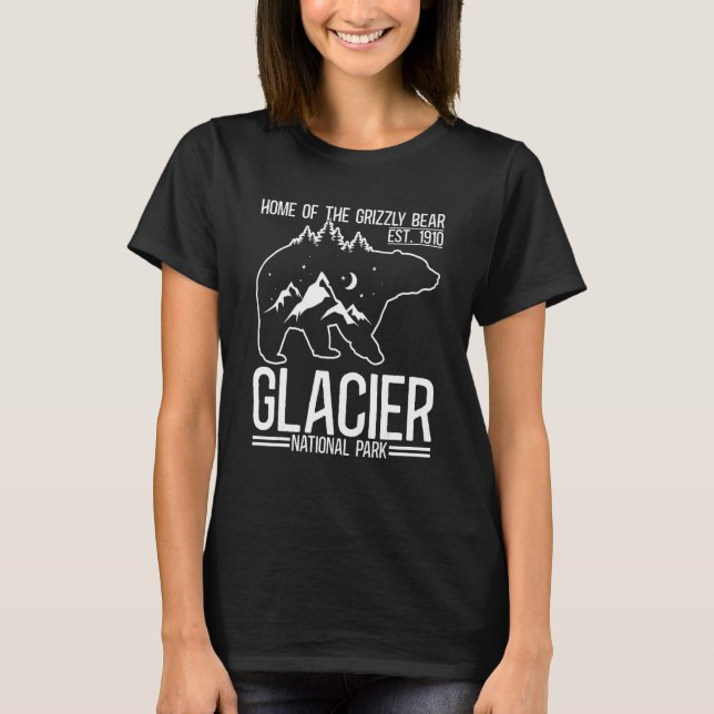 Camiseta Glacier National Park Grizzly Bear Hiking Vacation (Frente)