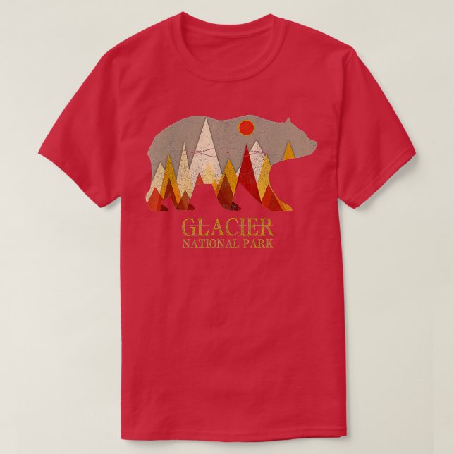 Camiseta Glacier National Park Grizzly Bear Montana (Frente do Design)