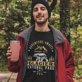 Camiseta Glacier national park Montana forest landscape