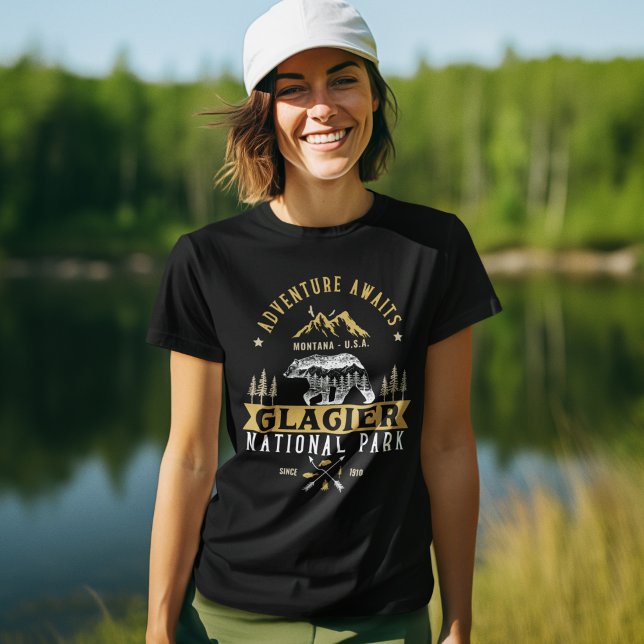 Camiseta Glacier national park Montana forest landscape (Criador carregado)