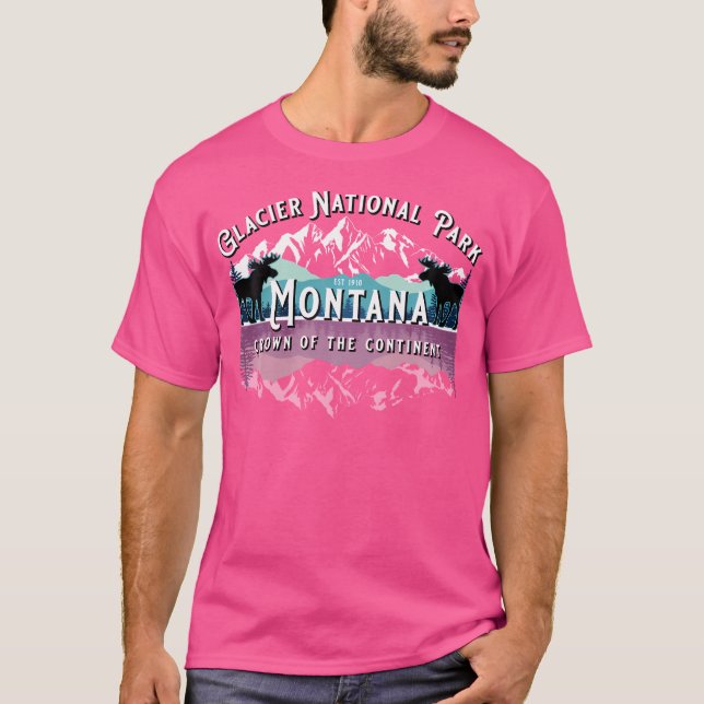 Camiseta Glacier National Park Montana Hiking Moose Camping (Frente)