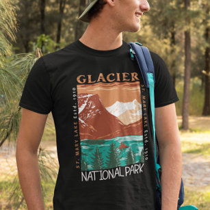 Camiseta Glacier National Park Montana Vintage em desgosto