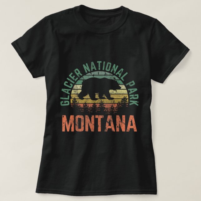 Camiseta Glacier National Park novelelty Road trip Montana (Frente do Design)
