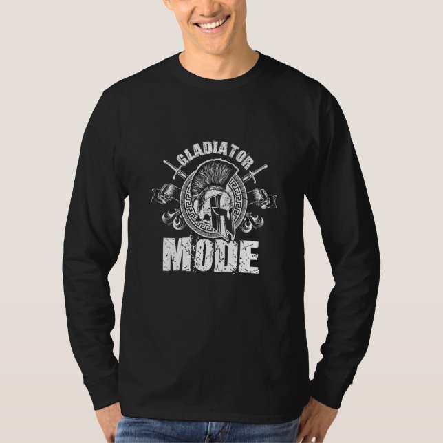 Camiseta Gladiator Mode Spartan Workout Warrior Gym H (Frente)