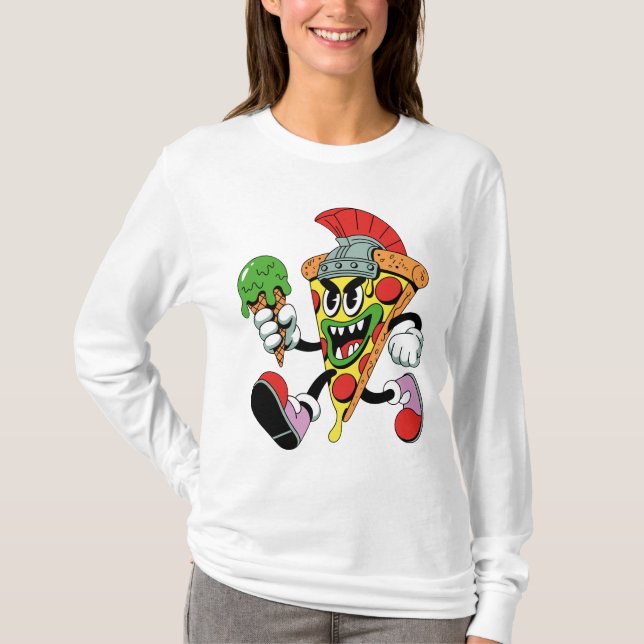 Camiseta Gladiator Pizza Slice Brainrot Italiano (Frente)