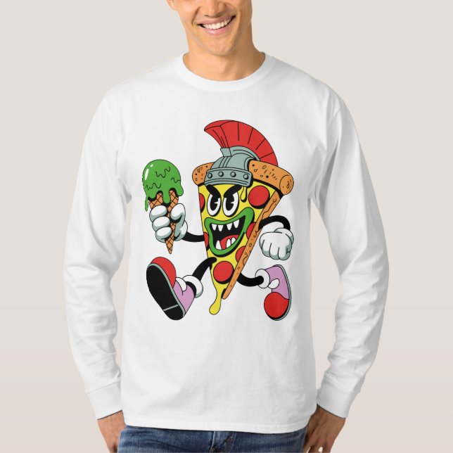 Camiseta Gladiator Pizza Slice do Brainrot Italiano (Frente)