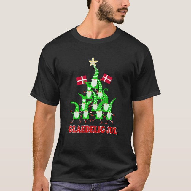 Camiseta Glaedelig Jul Nordic Gnomes Tomte Nisse Danish Chr (Frente)