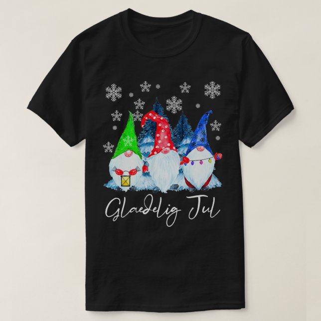 Camiseta Glaedeling Jul Nordic Gnomos Tomte Nisse Danish Ch (Frente do Design)