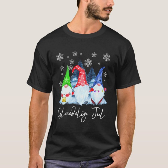 Camiseta Glaedeling Jul Nordic Gnomos Tomte Nisse Dinamarqu (Frente)