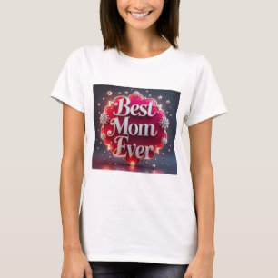 Camiseta Glam Bling Prata Dourada Melhor Mãe