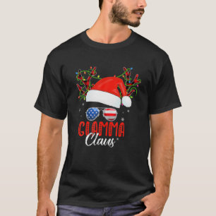 Camiseta Glamma Claus Reindeer Papais noeis Mensagem Bun Na