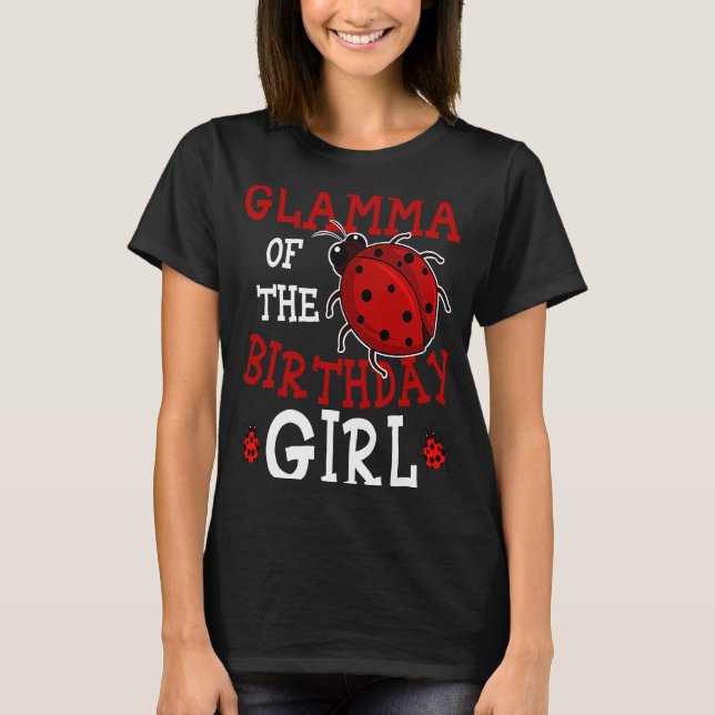 Camiseta Glamma Da Garota De Aniversário, Ladybug Cel (Frente)