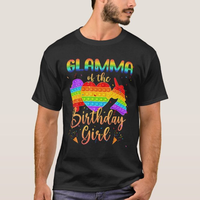 Camiseta Glamma Da Rapariga De Aniversário "Cute Unicorn Po (Frente)