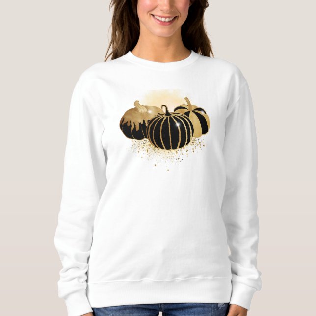 Camiseta Glamor de Abóbora Dourado e Preto (Frente)