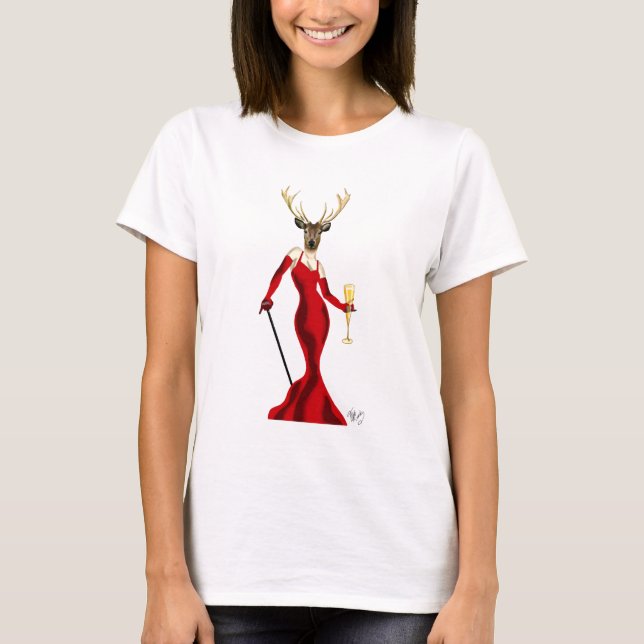 Camiseta Glamor Deer Em Vermelho (Frente)