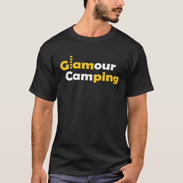Camiseta Glamour camping  luxury on holiday (Frente)