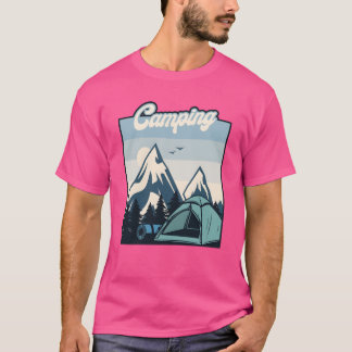 Camiseta Glamping de acampamento Mochileiro Acampamentos Ca