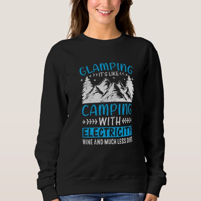 Camiseta Glamping It's Like Camping with Electricity Wine L (Frente)