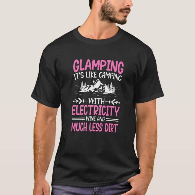 Camiseta Glamping It's Like Camping with Electricity Wine L (Frente)