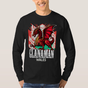 Camiseta Glanaman País de Gales Bandeira Galesa Y Ddraig Go