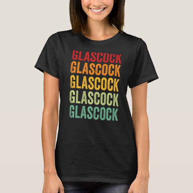 Camiseta Glascock County Georgia Texto Arco-Íris (Frente)
