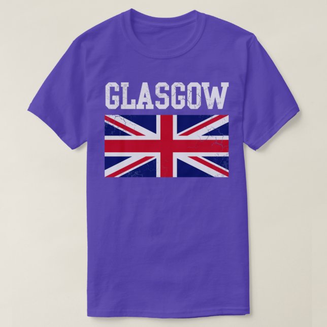 Camiseta Glasgow Inglaterra Reino Unido Union Jack (Frente do Design)