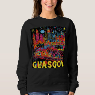 Camiseta Glasgow Scotland UK City Modern Pop Art Colorir T