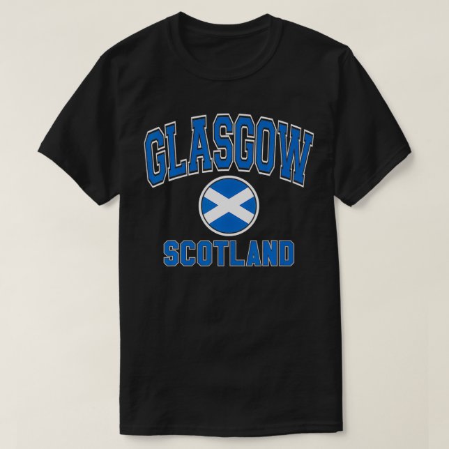 Camiseta Glasgow Scotland Varsity Style Flag (Frente do Design)