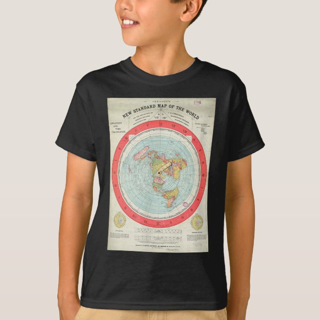 Camiseta Gleason's New Standard Map Of The World - Flat Ear (Frente)