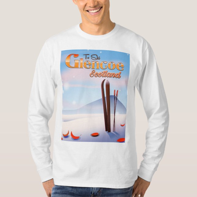 Camiseta Glencoe Scotland ski poster (Frente)