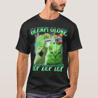 Camiseta Glerp Glorp Gato Alien Divertido Meme