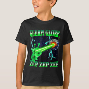 Camiseta Glerp Glorp Gato Alien Divertido Meme Gnarp Gato T
