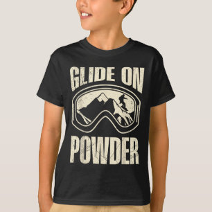 Camiseta Glide Snowboard Em Pó Engraçado Criança Snowboard