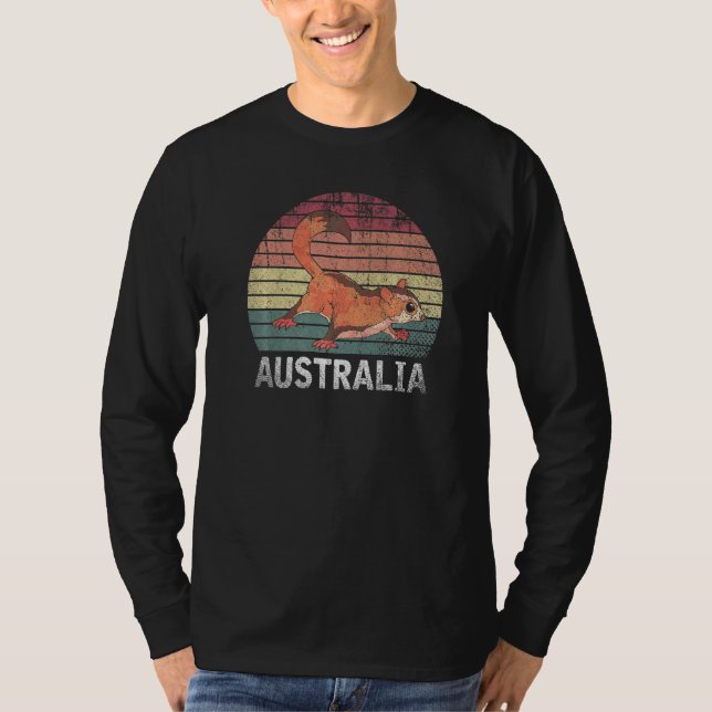 Camiseta Glider de Açúcar Cinto Aussie Animal Retro Austrál (Frente)