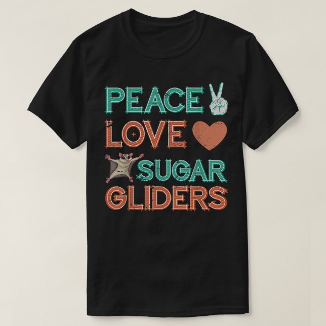 Camiseta Glider de Açúcar do Peace Love (Frente do Design)