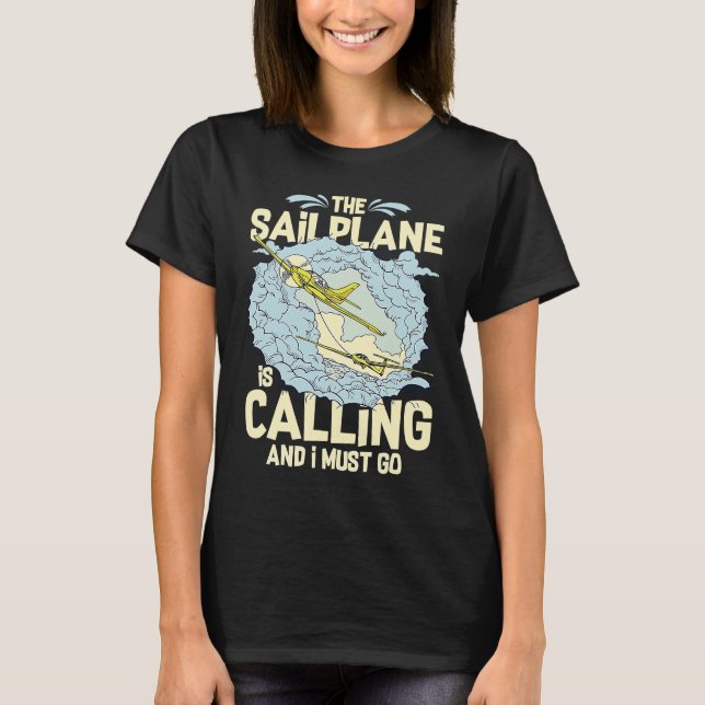 Camiseta Glider Plane Pilot Flying Sailplane Training Fligh (Frente)